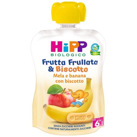 Hipp Frutta Frullata Mela Banana Biscotto 90ml 6 Mesi+