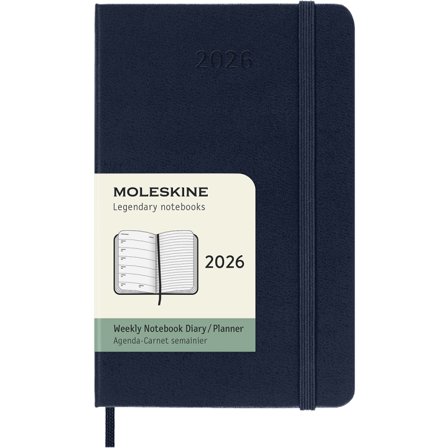 Diary 12M Weekly Notebook 2026 Hardcover Pocket Sapphire Blue