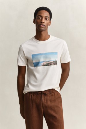 GANT Herren Scenery Graphic T-Shirt (S) Weiß