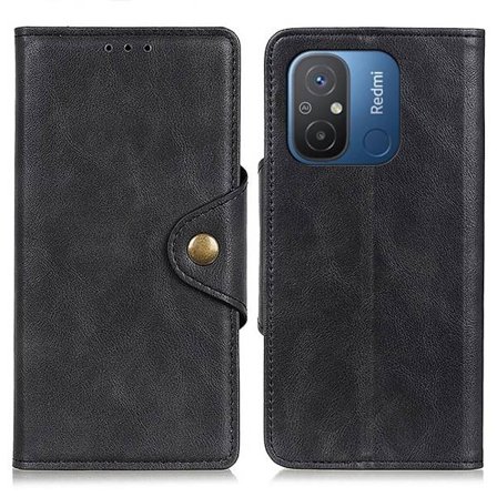 Bofink Vintage läder Xiaomi Redmi 12C / Xiaomi Redmi 11A fodral - Svart