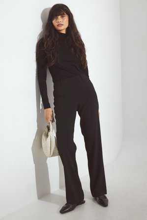 NA-KD Pantalon de tailleur coupe droite - Pantalon droit - Noir - EU 32