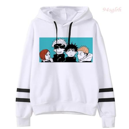 Unisex Jujutsu Kaisen Anime Yuji Itadori Hoodies Herr Harajuku Gojo Satoru Kawaii Manga Grafisk Streetwear Sweatshirts Tröjor 15507 Asian XL