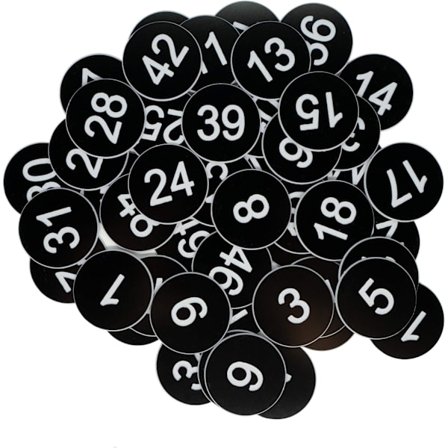 Plastik Numre Mærker Graverede Nummererede Mærker ID Mærker Nøglemærker Uden Hul (1-100)