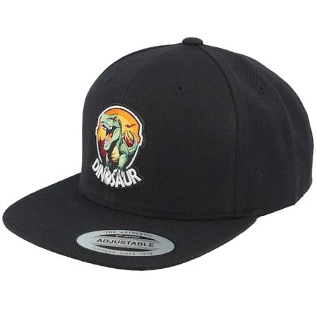 Kiddo Cap - Preto snapback Boné - Kids Dino Badge Black/Black Snapback @ Hatstore