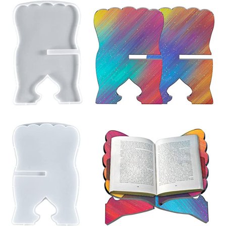 2 stk. Tabletter Lesestativ Silikonform Epoksyharpiks Bokholder