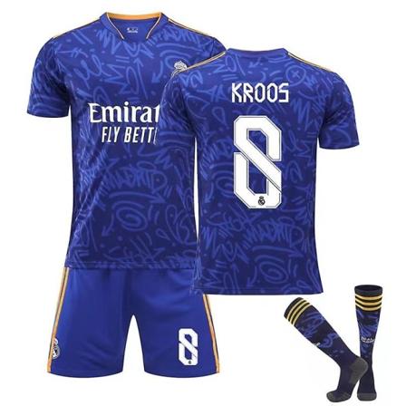 Real Madrid Away Royal Soccer Kits Fodboldtrøje T-shirt 22/23 - Perfet 8 Kroos 28(150-160CM)
