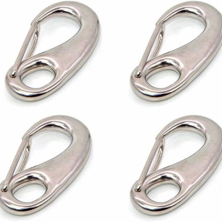 Liten karabinkrok, 4-pak flaggstangsklips, 304