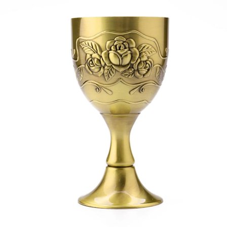 Vintage handgjorda ren koppargravyr Blommönster Vinglas vattenbägare