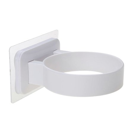 Bad Veggmontert Hårføner Oppbevaringsholder Toalett Hårføner Oppbevaringsstativ Hengende Organizer med Selvklebende_Billige gaver Hvit