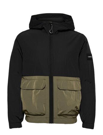 Crinkle Nylon Hooded Windcheater Black Calvin Klein