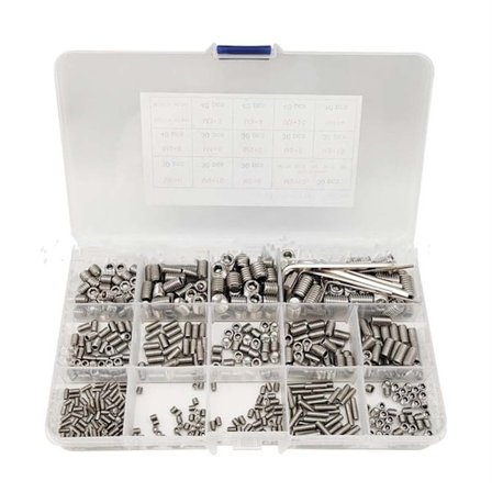 520 Stk Bolte Sortiment Kit Fatningssæt Skrue sekskantet unbrakon