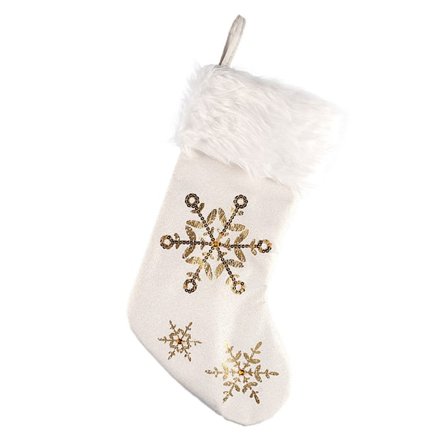 Jule-Strømpe Godtepose Snefnug Paljet Jul-Strømpe