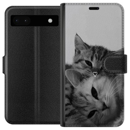 Kompatibelt Plånboksfodral till Google Google Pixel 6a Katt Hjärta