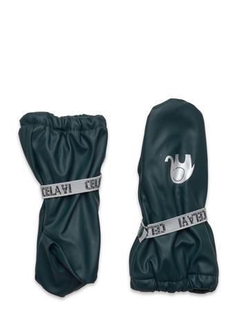 Padded Pu-Mittens Accessories Gloves & Mittens Rain Gloves Grønn CeLaVi