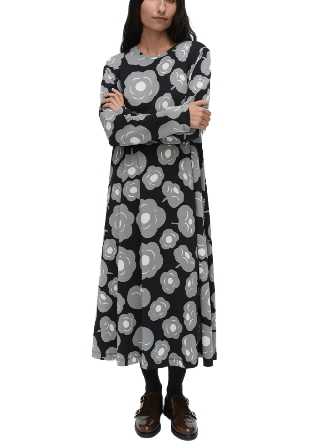 Marimekko LEHTOKIELO TUMMA Dress Klänningar Dam Svart XS