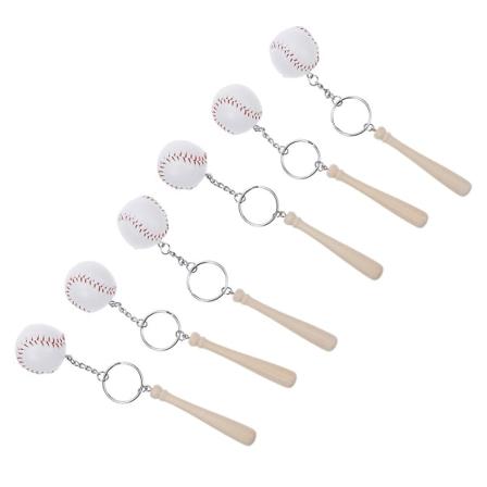 6 kpl baseball-avaimenperä urheiluteema Softball-avaimenperä Avaimenperälaukkuriipus lomalahjakäsilaukun koristeluun