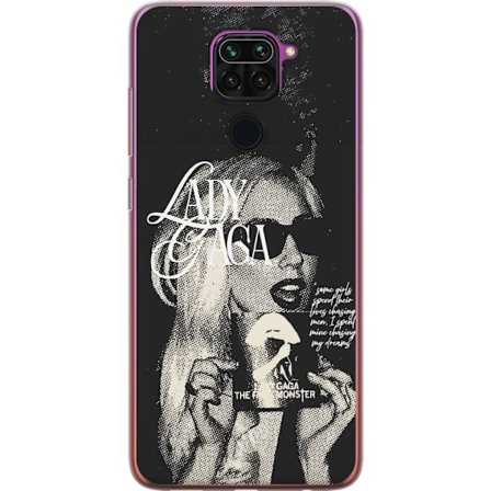 Kompatibelt Mobildeksel til Xiaomi Redmi Note 9 Lady Gaga svart-hvit retroplakat med solbriller og popkonst-estetikk