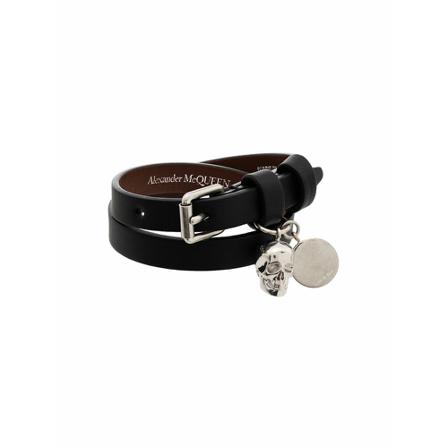 Alexander McQueen, Double-wrapped Bracelet Zwart, Dames, Maat:ONE Size