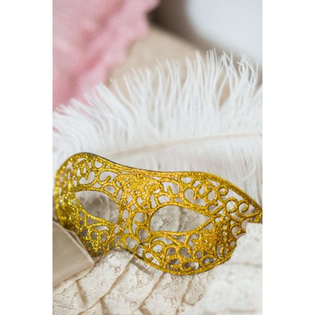Ansiktsmask - Mask with golden glitter