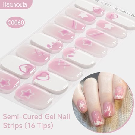 Gradient Auroras Semi-härdade Gel Nagelremsor Glittriga DIY Gel Polish Stickers för Naglar Fungerar med UV/LED Nagellampor