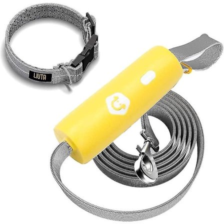 Anti-tap elastisk eksplosjonssikker hundebånd gåtur tau med sklisikkert håndtak (gult)