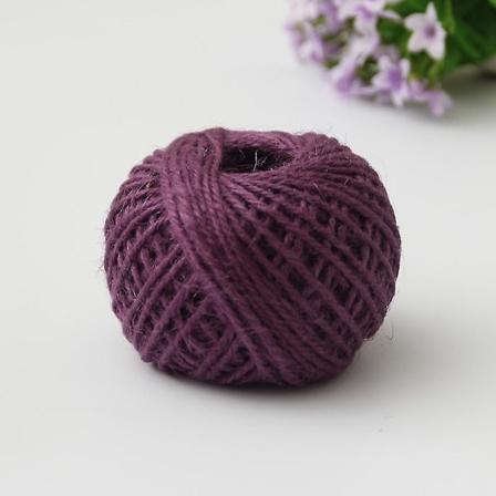 2 stk Jutegarn 50m Jutetråd 3-lags 2mm Tykkelse Jutetau For Dekorasjon Hage Blomsterdekorasjon Diy Kunst Håndverk Bundt Håndverk Purple
