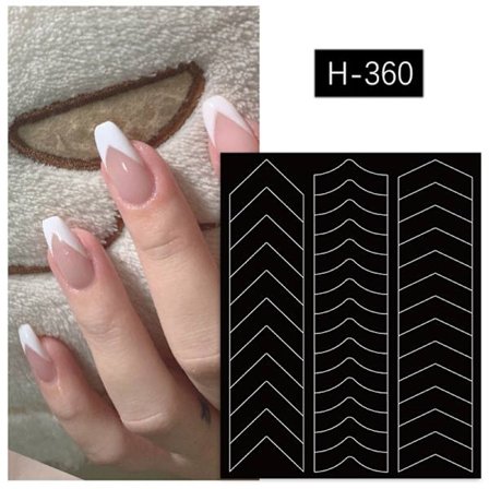 Nail Art Form Fransk Stencil Inkjet skabelon Nail Stickers Mani