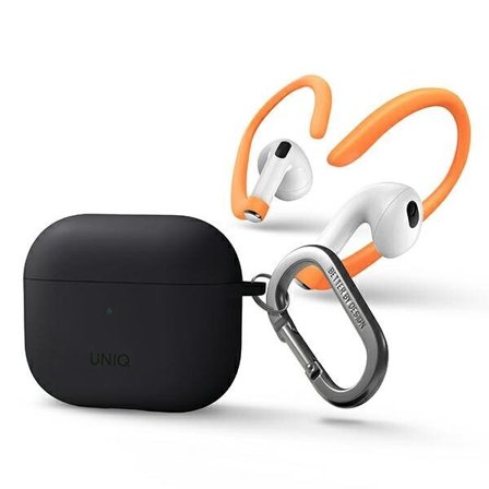 Uniq Nexo-etui for AirPods 3 + ørekroker i silikon - grå