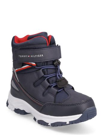 T3B5-32542-1487800- Vinterstøvletter Med Borrelås Navy Tommy Hilfiger
