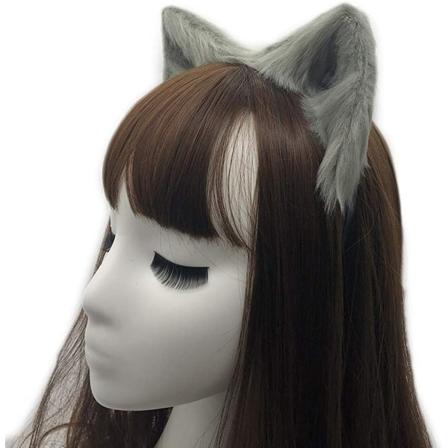 Katt Räv Fuskpäls Öron Hårband Söt Halloween Maskeraddräkt