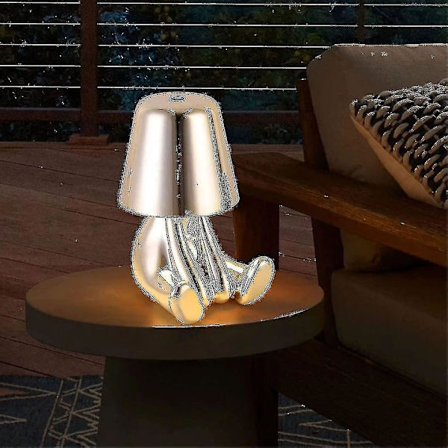 Nattbordslampe med berøring, Gold Thinker-lampe, trådløs, oppladbar, bærbar, dekorativ nattbordslampe med USB-lading