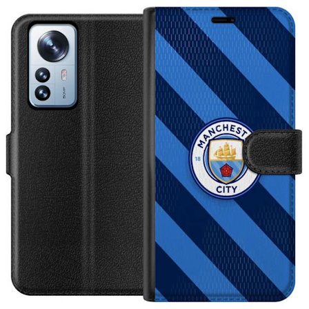 Kompatibelt Plånboksfodral till Xiaomi Xiaomi 12 Pro Paris Saint-Germain klubbmärke med Eiffeltorn, blå cirkulär logotyp med röd mittlinje och de