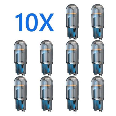 10 stk W5w Led T10 Wy5w Led-pærer Billys Cob Car Wedge Parkeringslys Auto Nummerskilt Lamper Dome Leselys 10pcs crystal blue