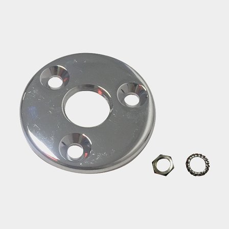 Glomex RA369 däcksbeslag i rostfritt stål med mutter och bricka för RA304-antenner, silverfärgad marin montering