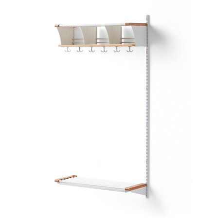 Garderobenschrank JEPPE mit 3 Fächern, Anbauteil, 1790x900x310 mm, weiß/Eiche