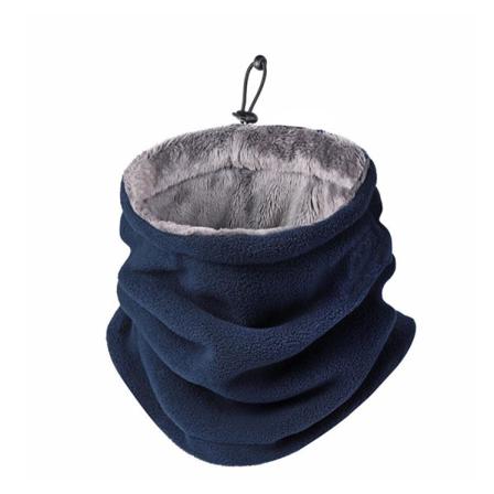 Halsduk 2 I 1 & Mössa För Löpning Cykling Utomhus Med Päls Inuti Blue One Size