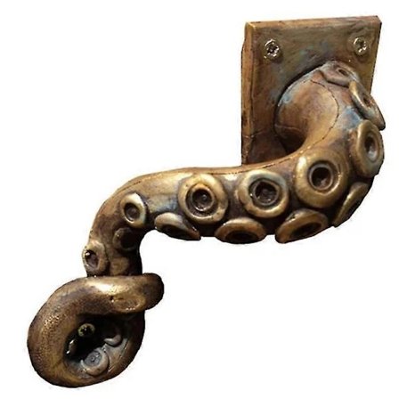 Dørhåndtak i form av en blekksprut - Dørhåndtak for soverom, bad - Dørhåndtak med resin-tentakel, bronse, 21*8*6,5 cm