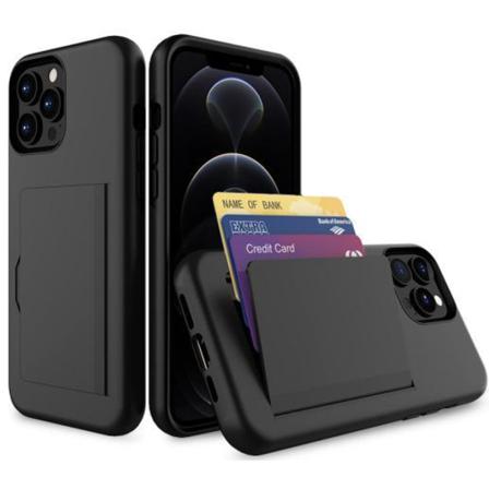 Iphone 13 Pro Skal Kortfack Skyddande Svart