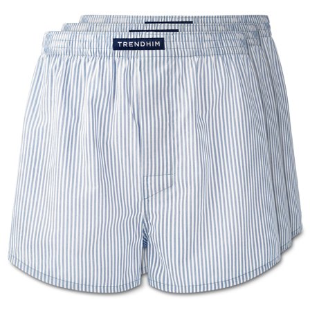 AirFeel | 3-pack Randiga Vita Lössittande Boxers i Bomull för män - Vävda boxers