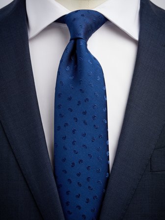 John Henric Men's Blue Tie Paisley Size 7,5