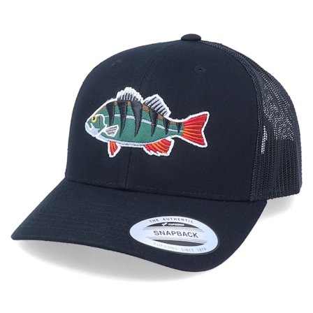 Skillfish - Noir trucker Casquette - Perch Applique Black Trucker @ Hatstore