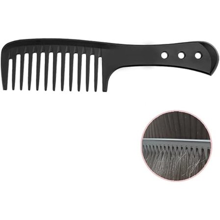 Bredtandad Kam, Kolfiber Hårkam, Värmebeständig