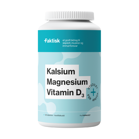 Faktisk Kalsium + Magnesium + Vitamin D3 tabletter, 90 stk.