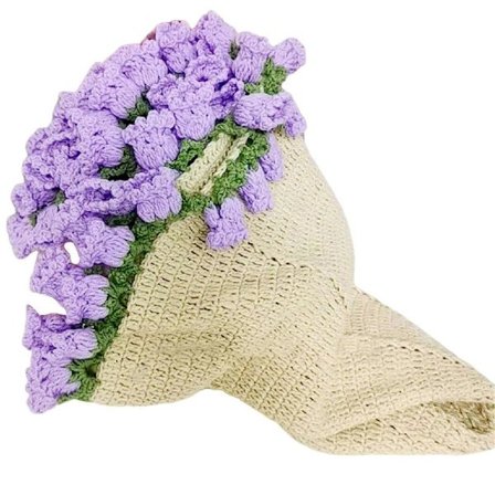 DIY Håndvævet Blomsterbuket Tæppe, Blødt Let Romantisk Strikket Dobbeltfunktionel Boligindretning til Håndværkere