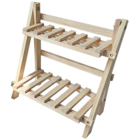 Dobbelt lag justerbar træhylde stationær arrangør hylder grydeholder køkken skab opbevaringsreoler