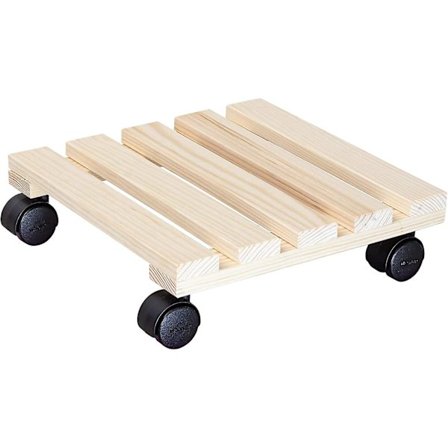 Kukkien ruukkupidike pyörillä 29 x 29 x 8 cm I Kasviruukun rulla sisätiloihin