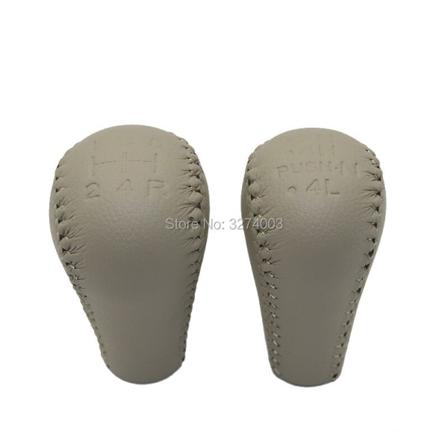 5-växlad Lether Car Gear Shift Konb Gaiter Shifter Knop FÖR NISSAN Patrol GU Y61 Växellåda växelknopp-par beige pair beige