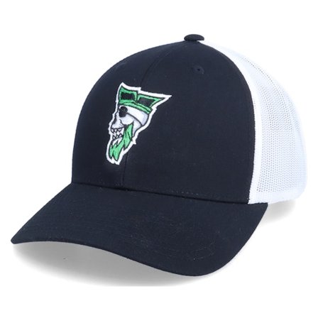 Iconic - Sort trucker Kasket - Green Beard Pirate Logo Black/White Trucker @ Hatstore