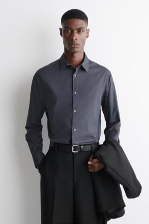 COS Homme Chemise Habillée En Coton in Bleu