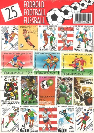 25 forskellige fodbold frimærker